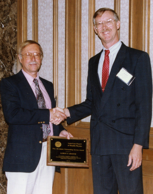 1994 McAdams Awardee Lee Booth with ABHP Vice Chair Scott Medling