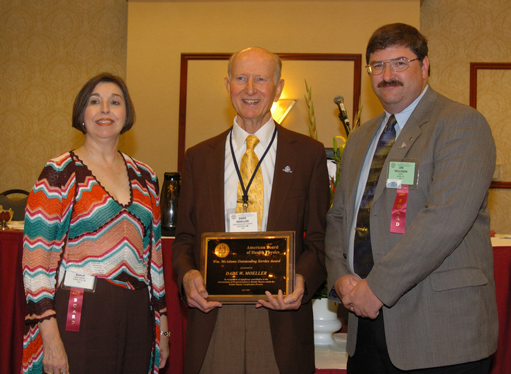2005 McAdams Awardee Dade Moeller with ABHP Chair Mary Birch and ABHP Vice Chair Jim Willison