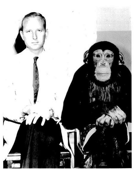 Dade Moeller with one of his early students