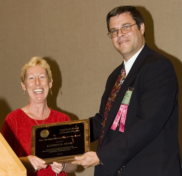 2007 McAdams Awardee Kathy Pryor with ABHP Chair Shawn Googins