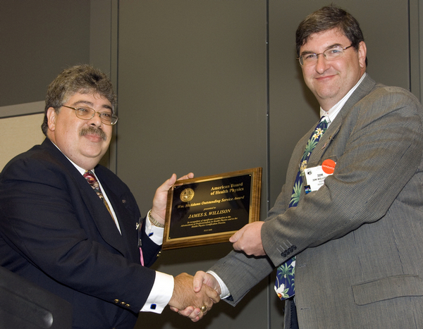 ABHP Vice Chair Kent Lambert with 2008 McAdams Awardee Jim Willison 