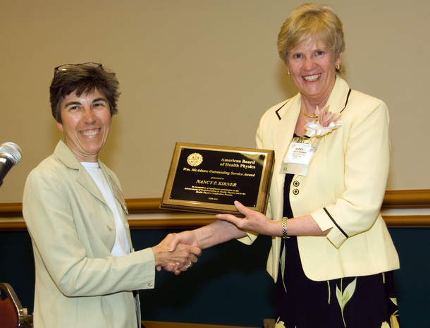 ABHP Vice Chair Nora Nicholson with 2010 McAdams Awardee Nancy Kirner