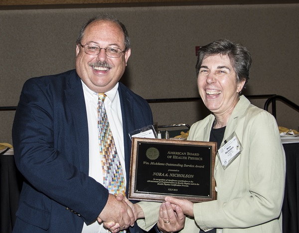 ABHP Vice Chair Andy Miller with 2015 McAdams Awardee Nora Nicholson 