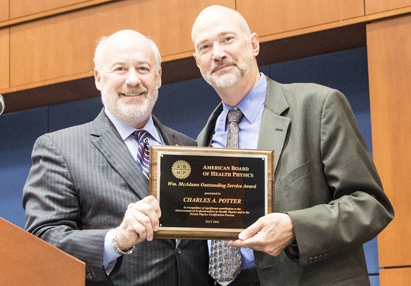 ABHP Vice Chair Bill Rhodes with 2017 McAdams Awardee Gus Potter 